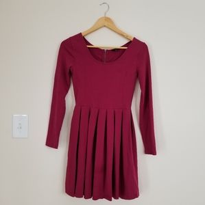 Aritzia Talula burgundy skater dress in small